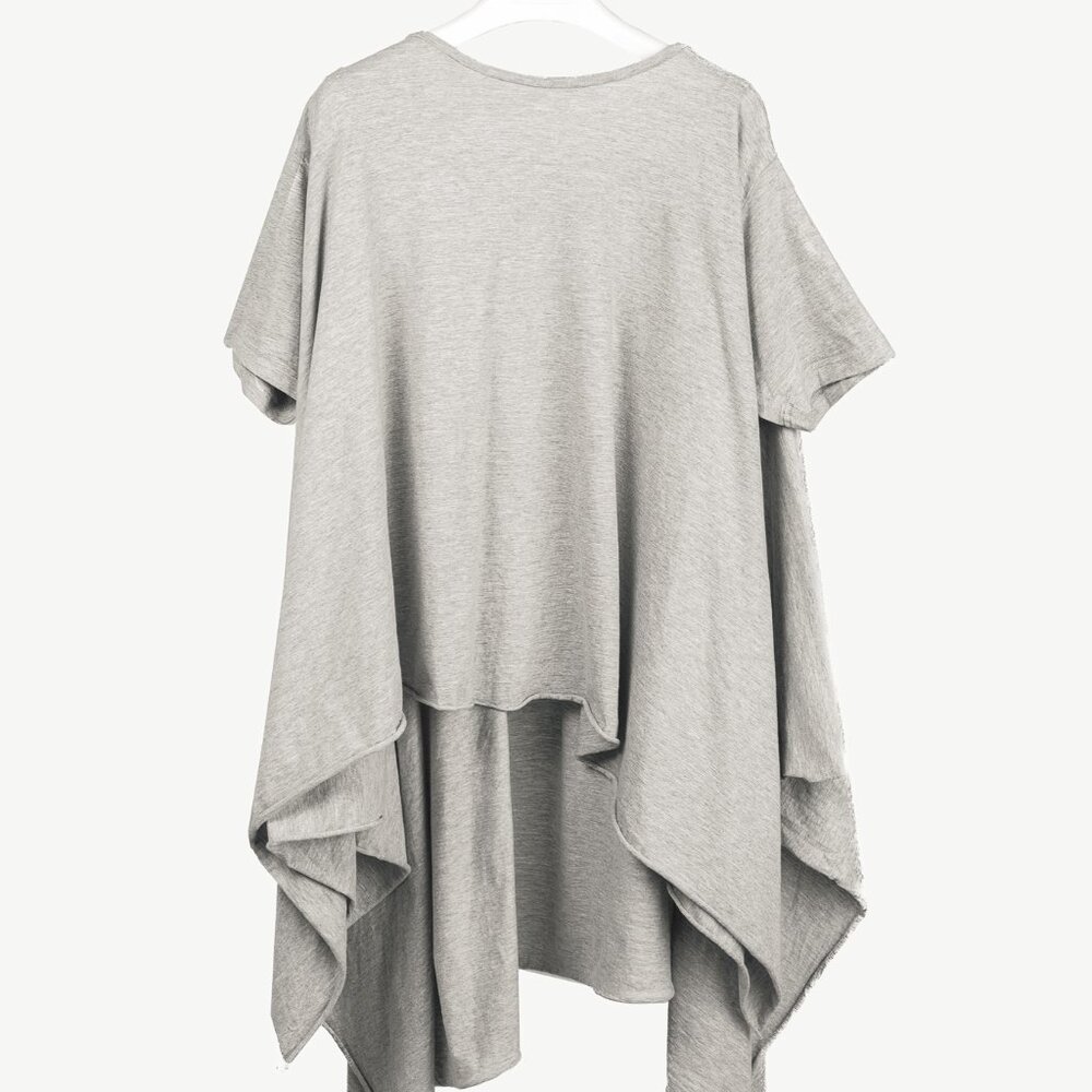 Complex Geometries Grey-Jersey Oversized Short-Sleeve Top